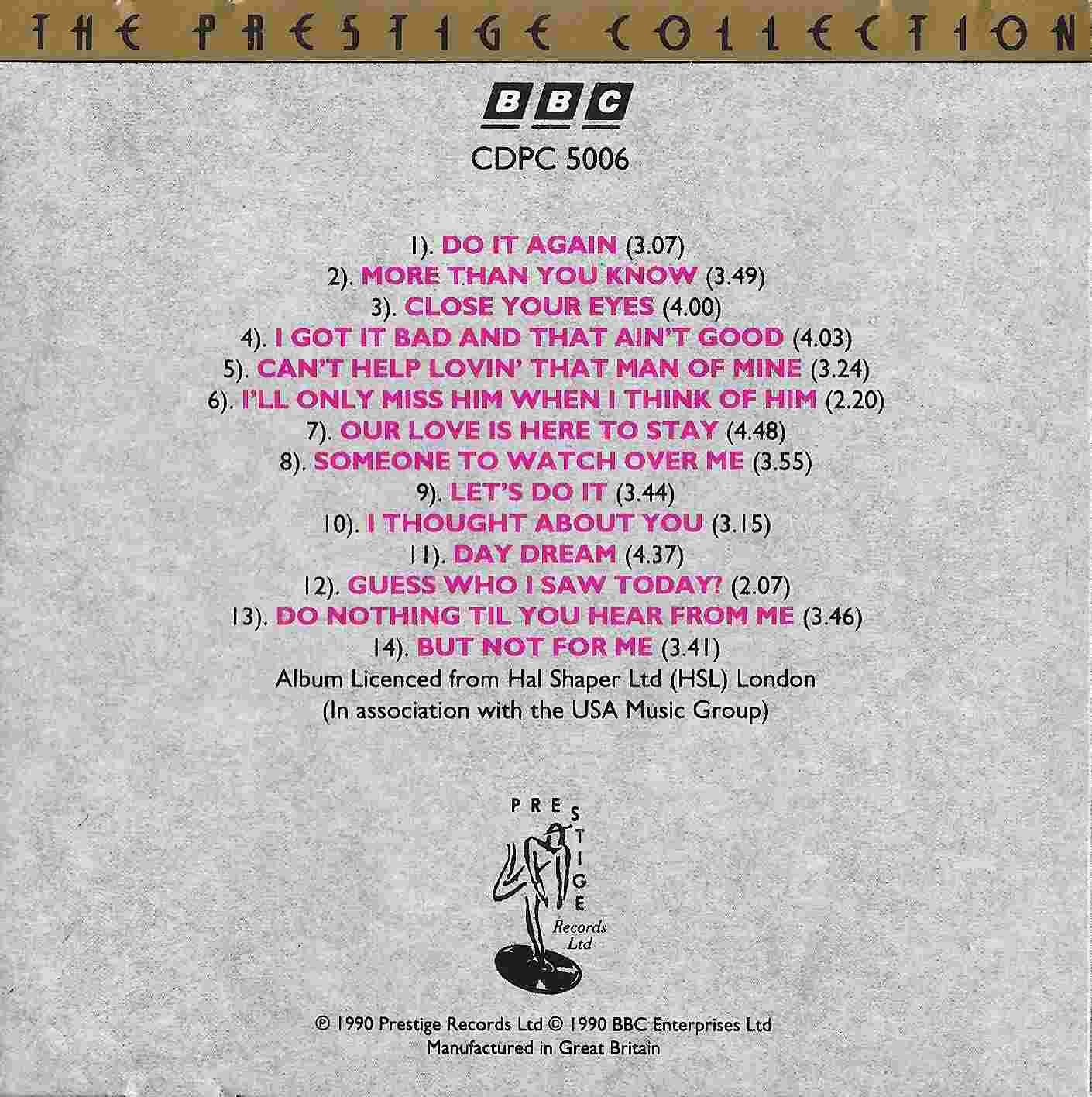 Middle of cover of CDPC 5006